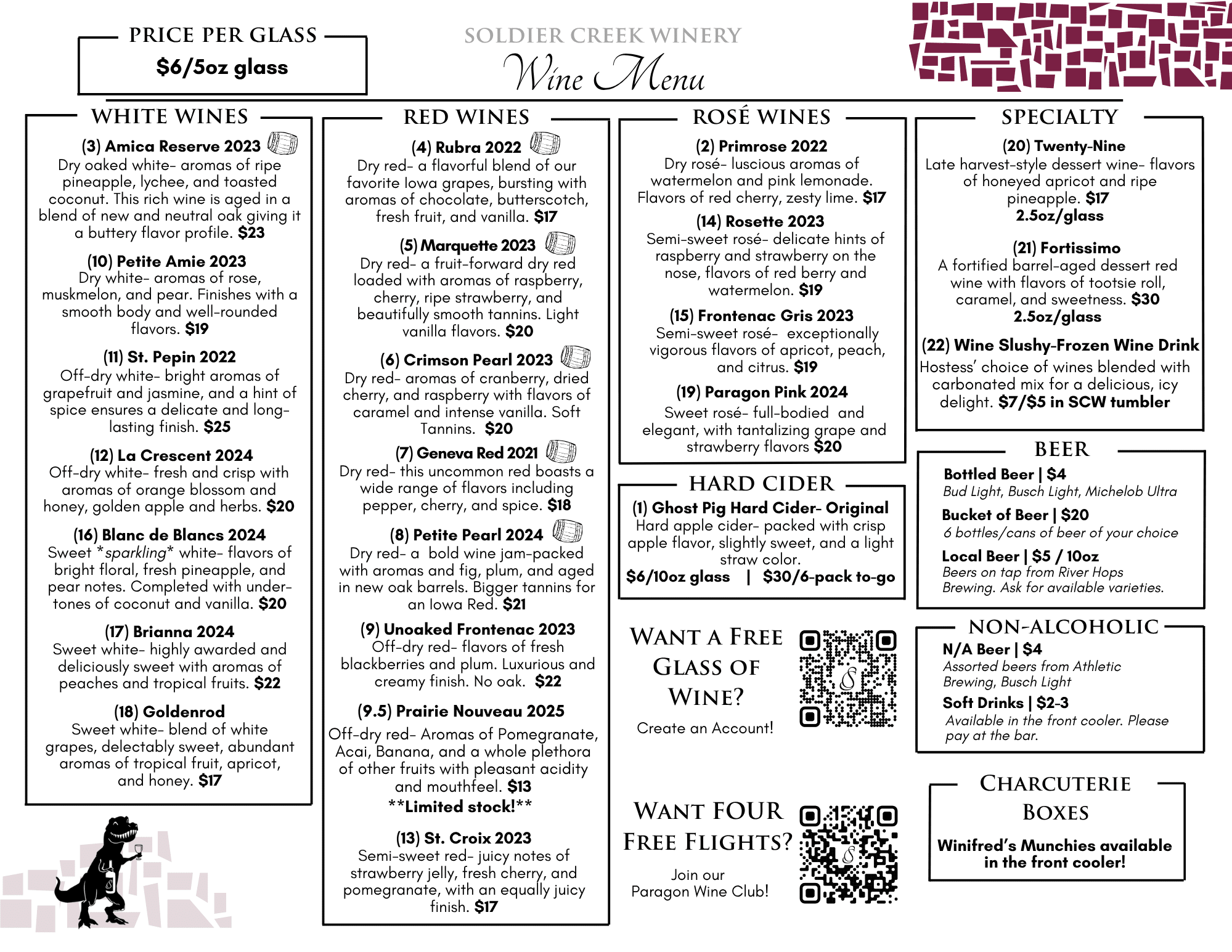 Tasting Menu, current as of April 2026