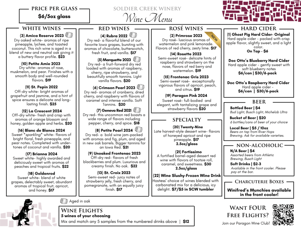 View current tasting notes and pricing for Soldier Creek Winery wines